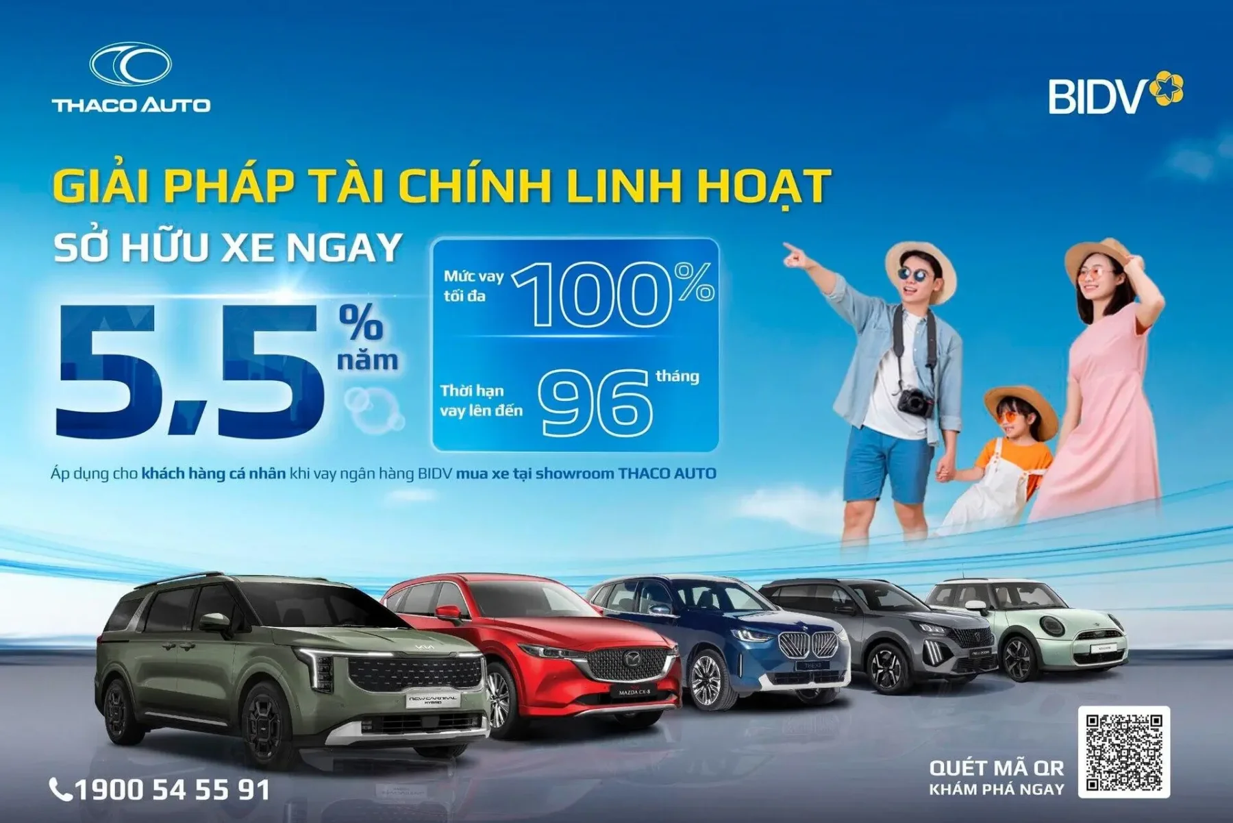 THACO AUTO hợp tác BIDV triển khai gói vay mua xe ưu đãi đến 100% giá trị xe, lãi suất chỉ từ 5,5%/năm