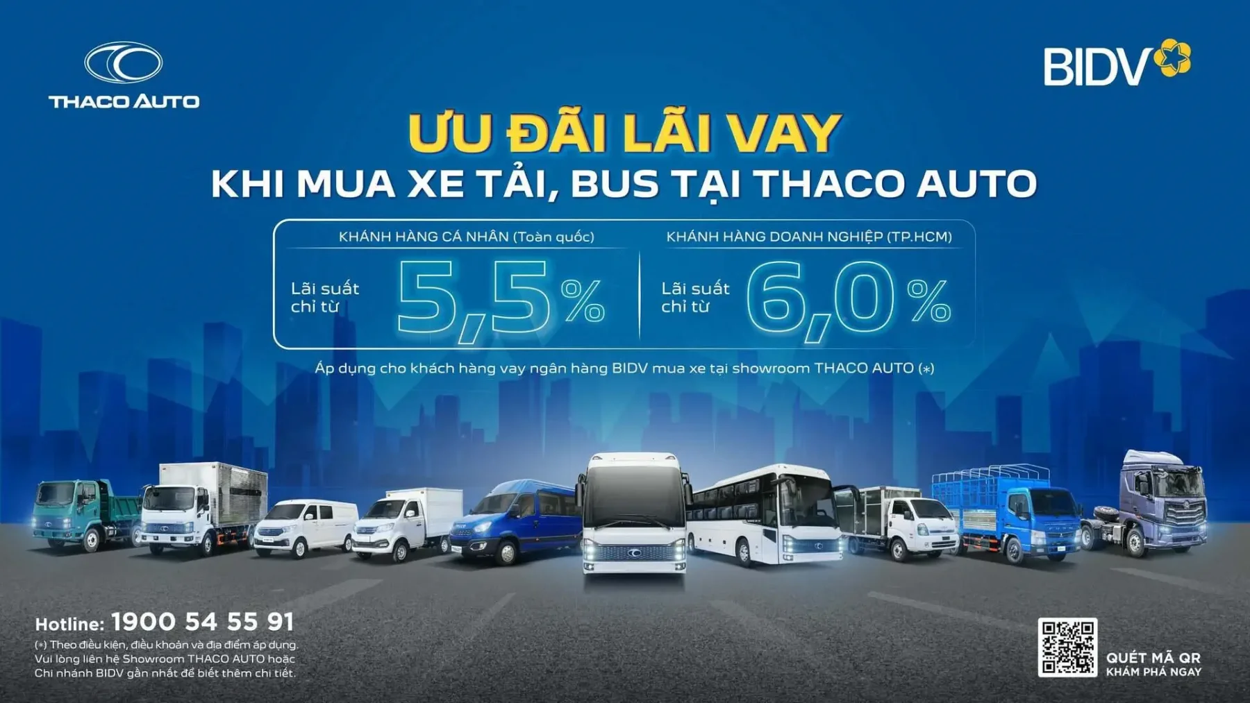 THACO AUTO hợp tác BIDV triển khai gói vay ưu đãi khi mua xe tải, bus thương hiệu THACO Truck, THACO Bus
