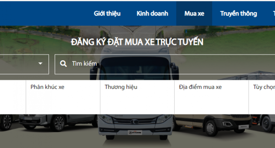 TRẢI NGHIỆM TÍNH NĂNG ĐẶT MUA XE TRỰC TUYẾN TRÊN WEBSITE THACO AUTO NGUYỄN VĂN CỪ HÀ NỘI