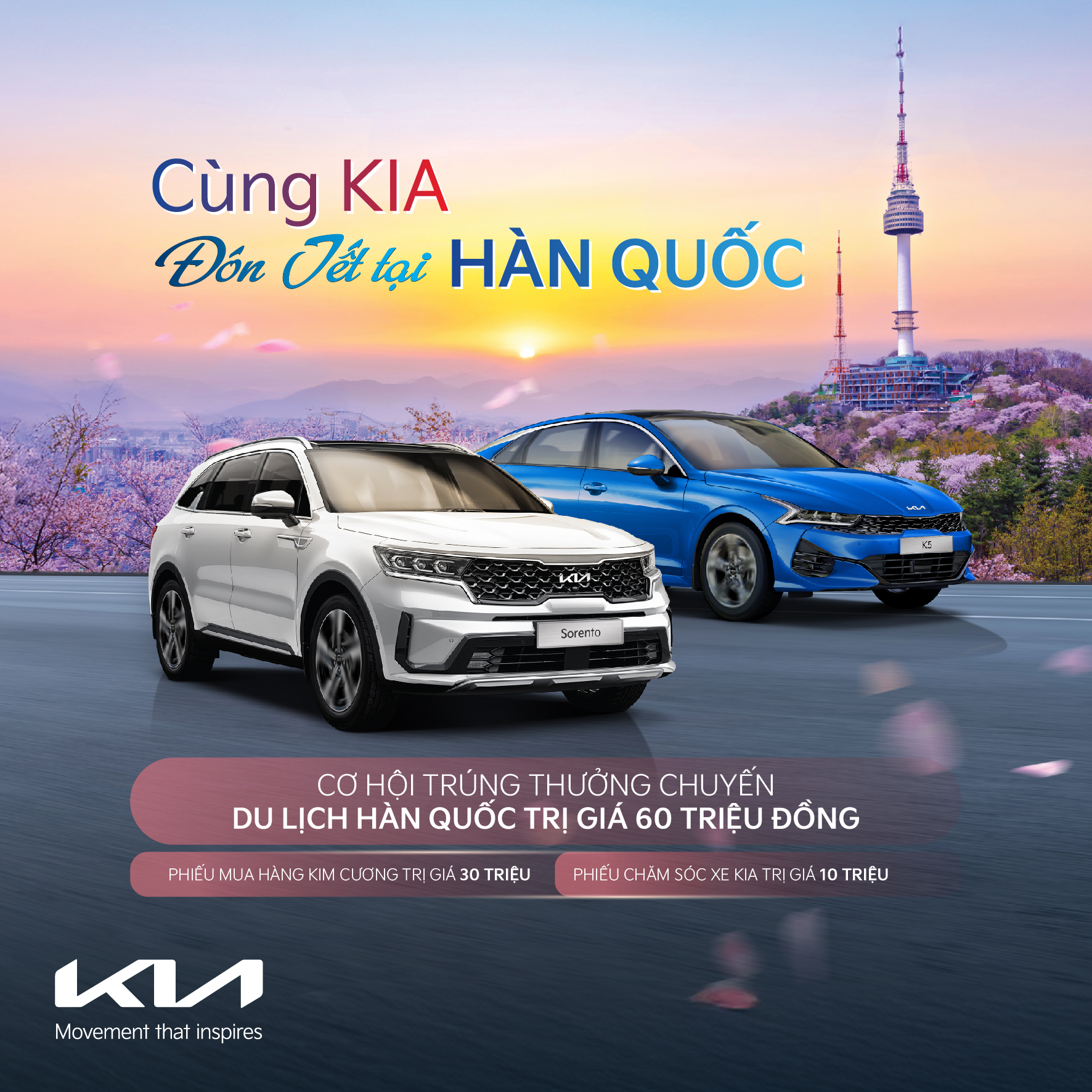 Kia K5 và Kia Sorento ưu đãi đặc biệt, nhận quà khủng gần nửa tỷ đồng