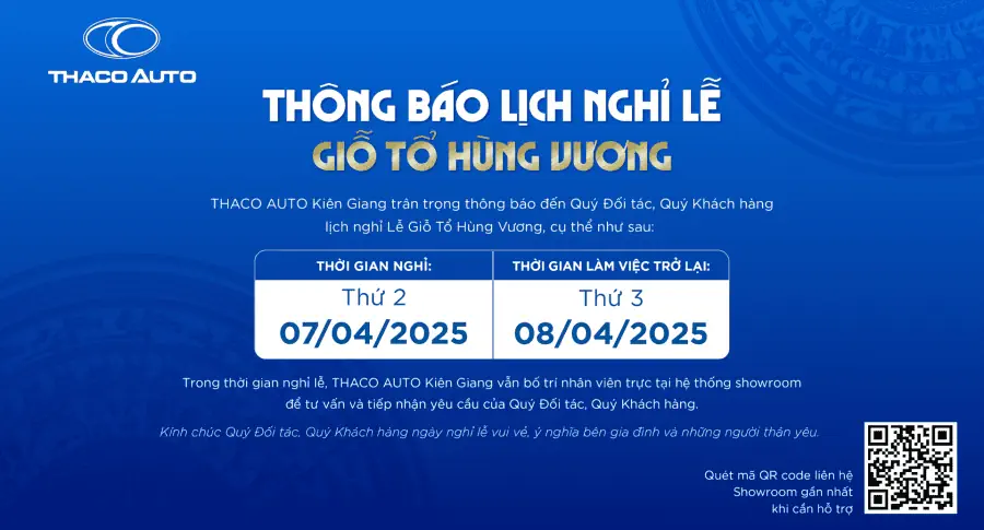 THÔNG BÁO LỊCH NGHỈ LỄ GIỖ TỔ HÙNG VƯƠNG