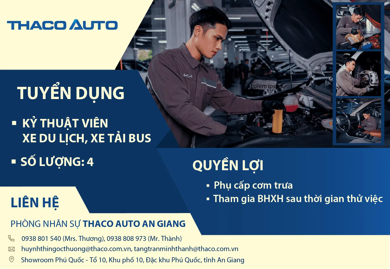 BẢN TIN TUYỂN DỤNG THÁNG 7 - XƯỞNG DỊCH VỤ PHÚ QUỐC