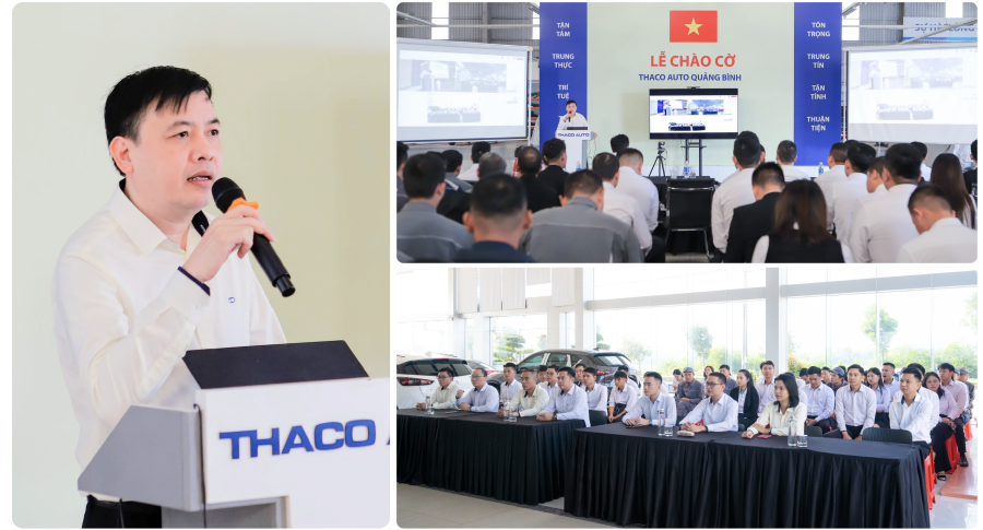 Lễ chào cờ tháng 11: THACO AUTO Quảng Bình tăng tốc trong tháng cuối cùng ưu đãi 50% lệ phí trước bạ