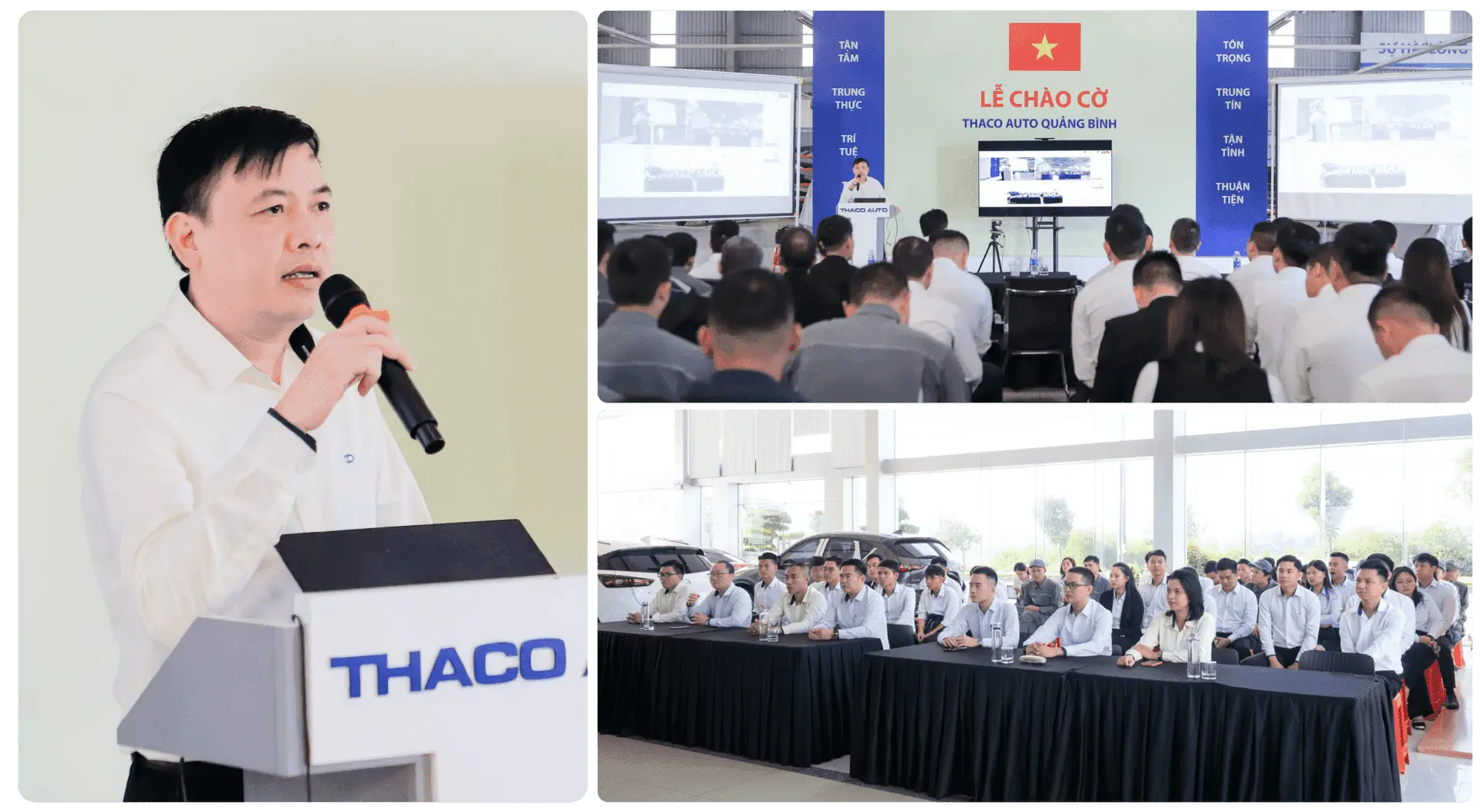 Lễ chào cờ tháng 11: THACO AUTO Quảng Bình tăng tốc trong tháng cuối cùng ưu đãi 50% lệ phí trước bạ