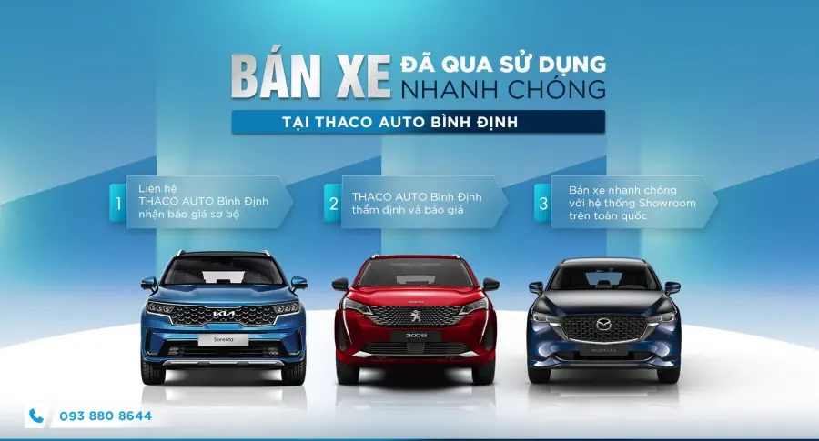 Bán xe đã qua sử dụng nhanh chóng tại THACO AUTO Bình Định