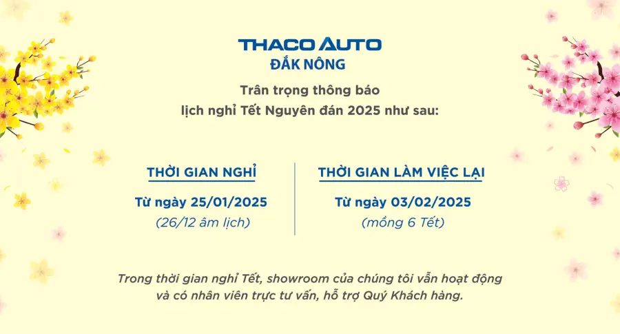 LỊCH NGHỈ TẾT - XUÂN ẤT TỴ 2025