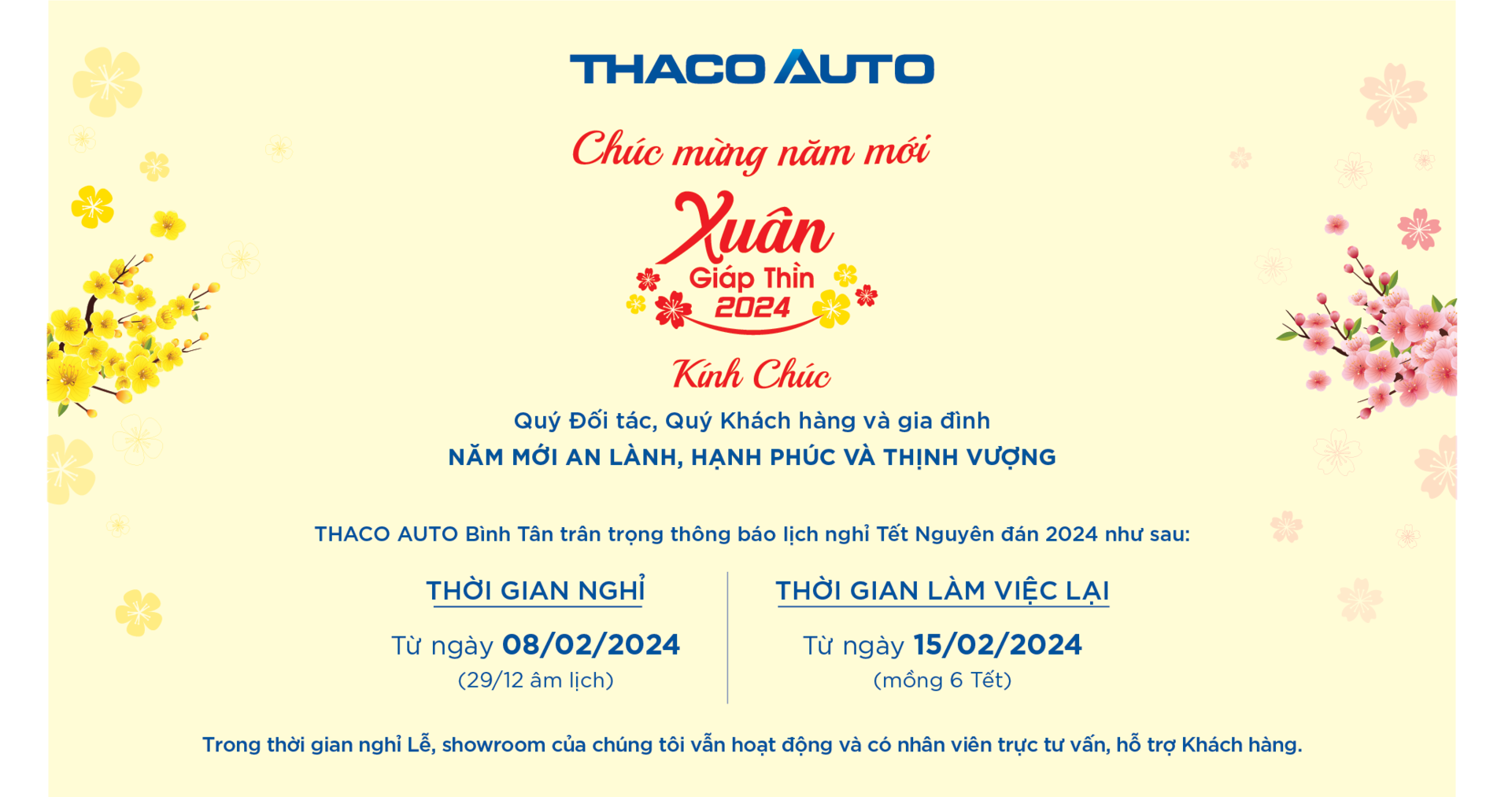 THACO AUTO BÌNH TÂN - HCM CHÚC MỪNG NĂM MỚI