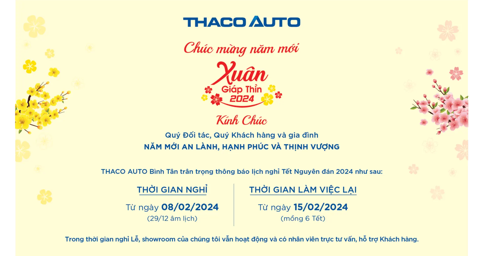 THACO AUTO BÌNH TÂN - HCM CHÚC MỪNG NĂM MỚI
