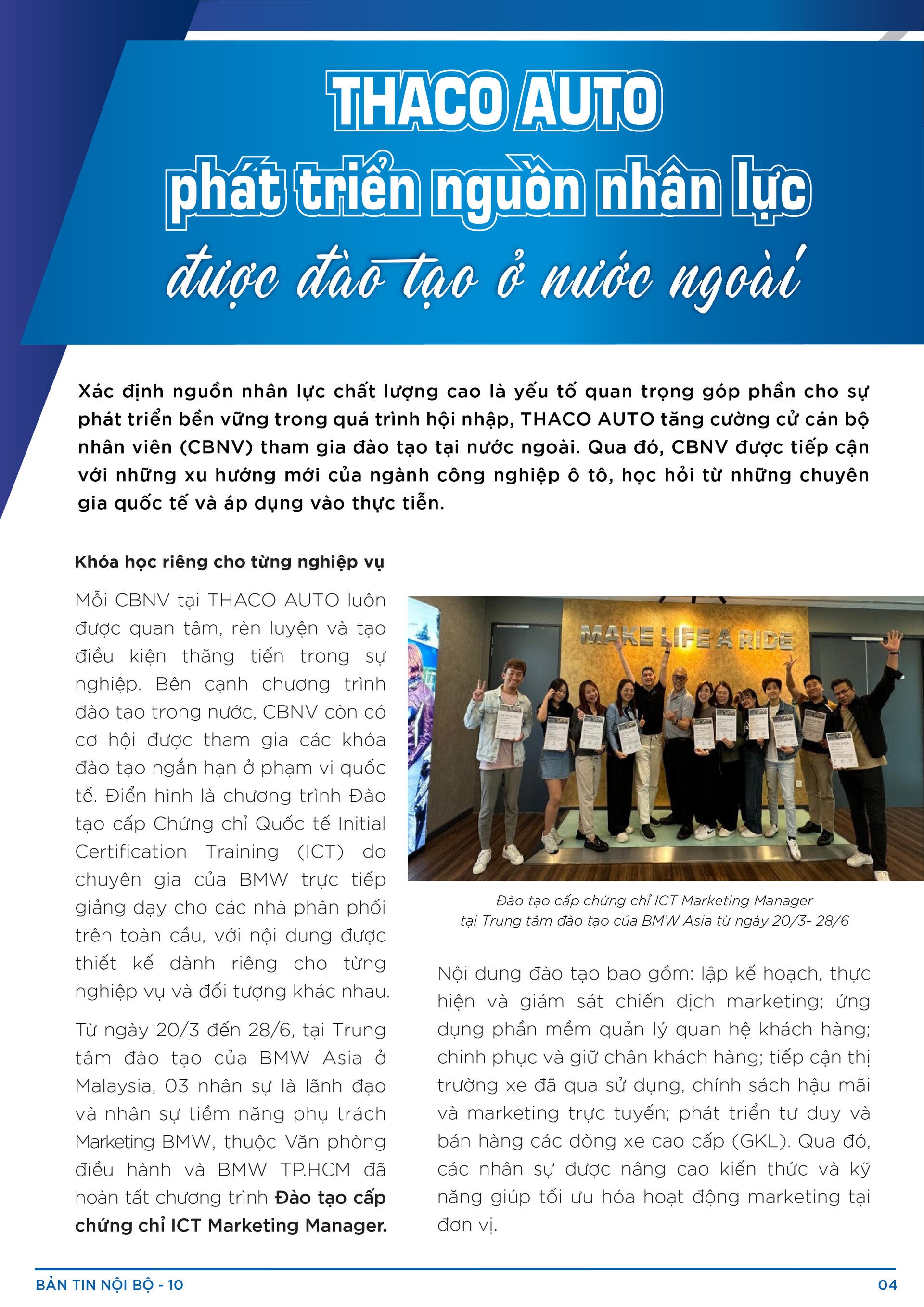 BẢN TIN NỘI BỘ SỐ 10-04