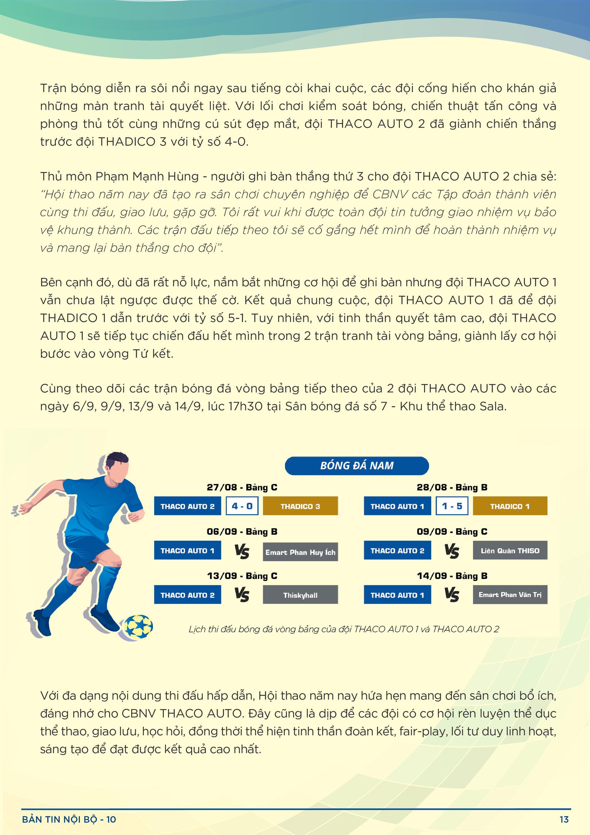 BẢN TIN NỘI BỘ SỐ 10-13