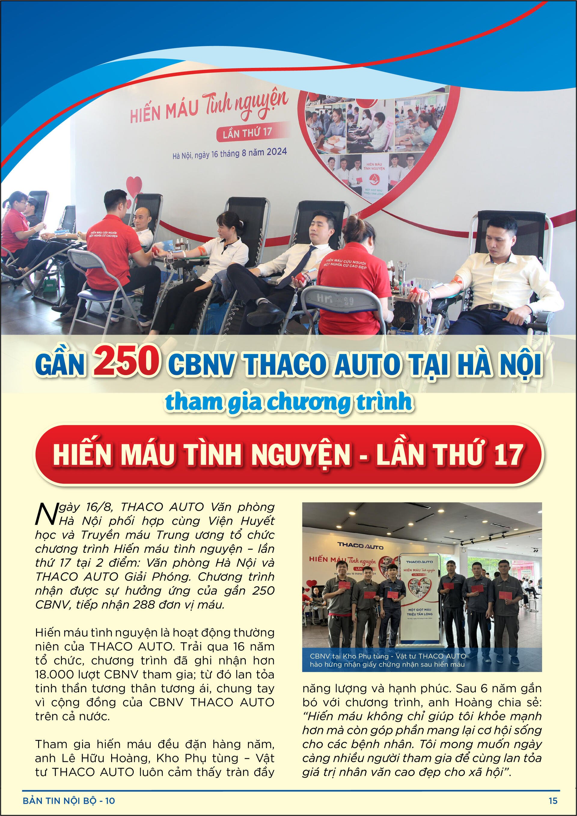 BẢN TIN NỘI BỘ SỐ 10-15