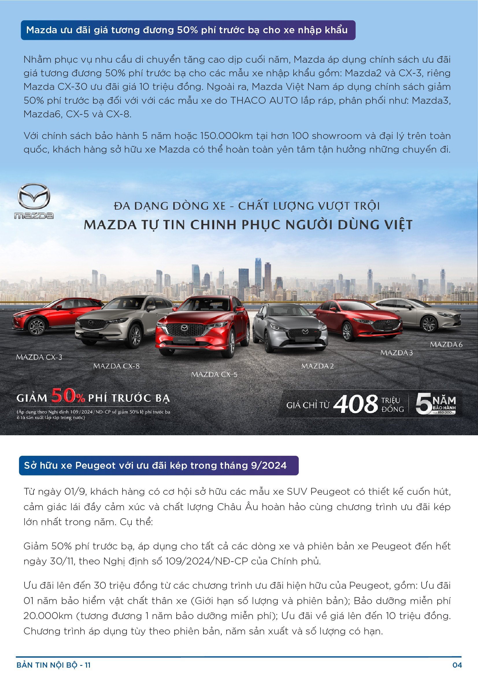 BẢN TIN NỘI BỘ SỐ 11-04