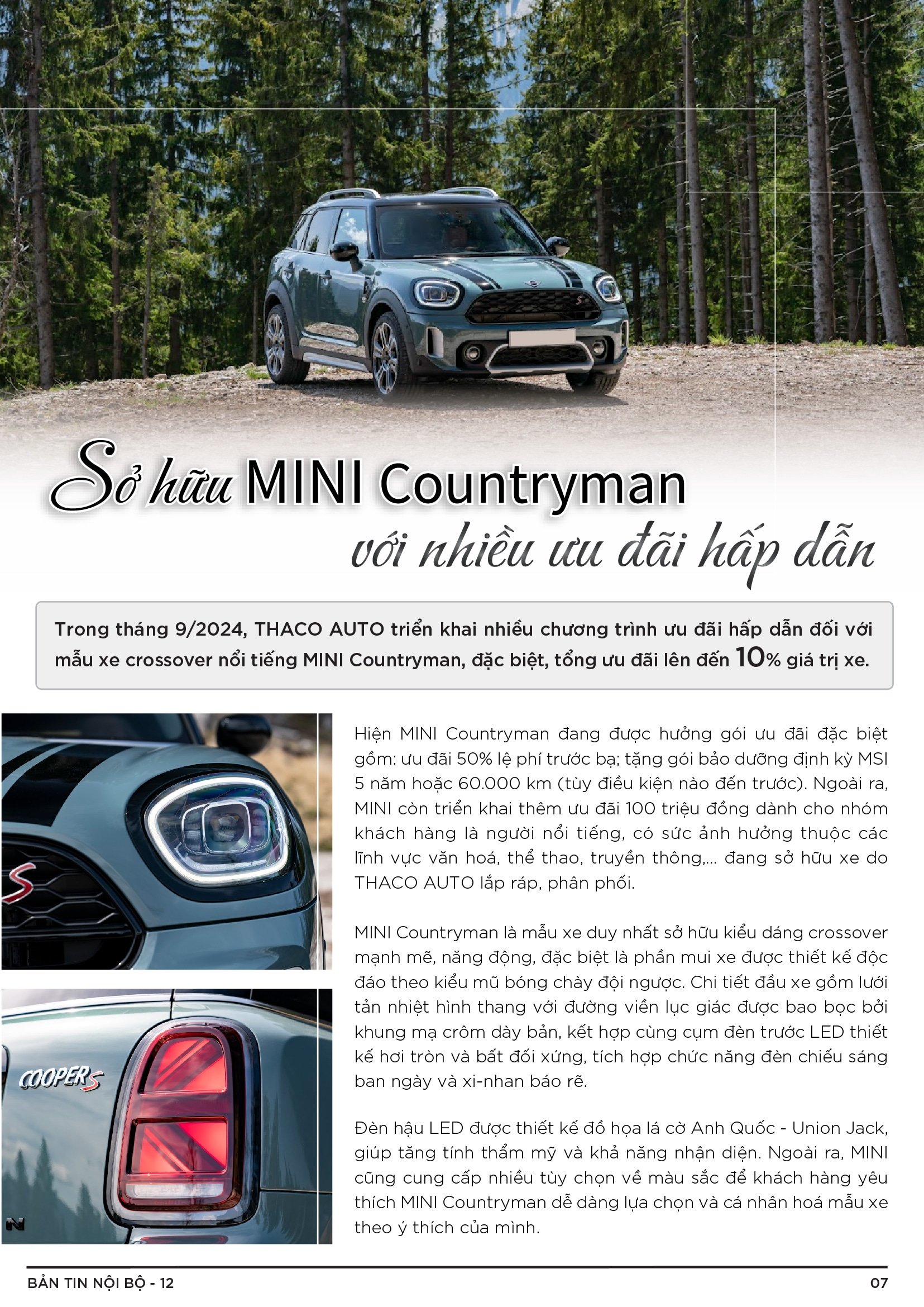 BẢN TIN NỘI BỘ SỐ 12-07