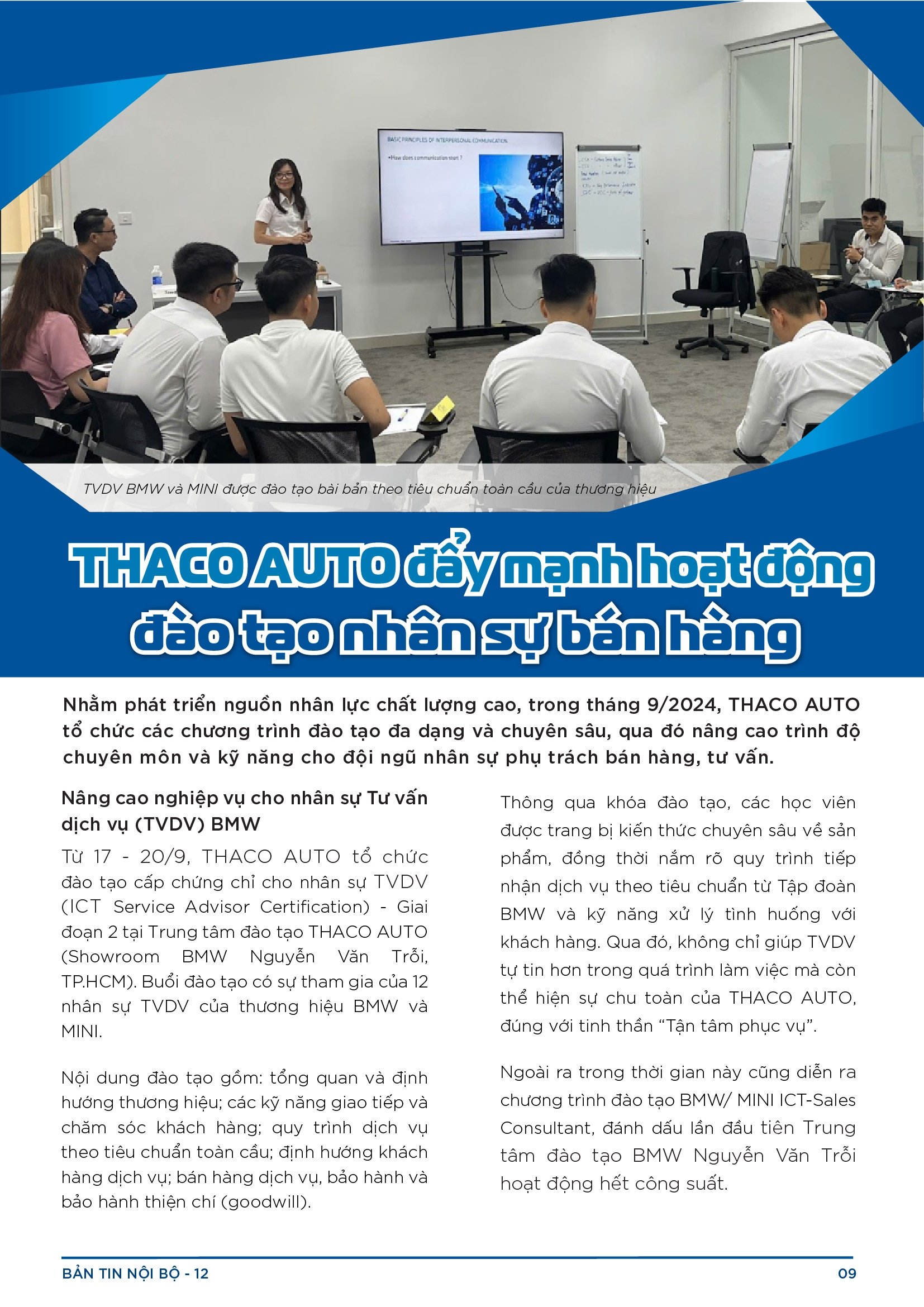 BẢN TIN NỘI BỘ SỐ 12-09