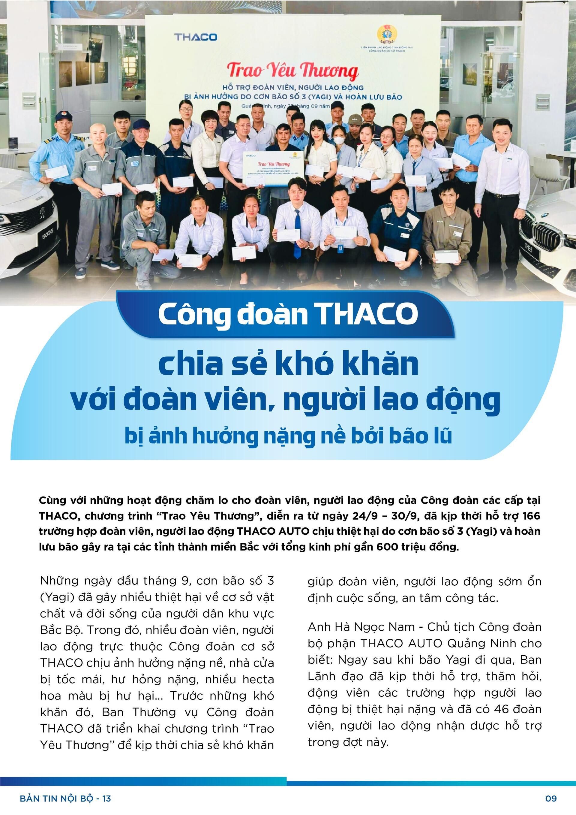 BẢN TIN NỘI BỘ SỐ 13-09