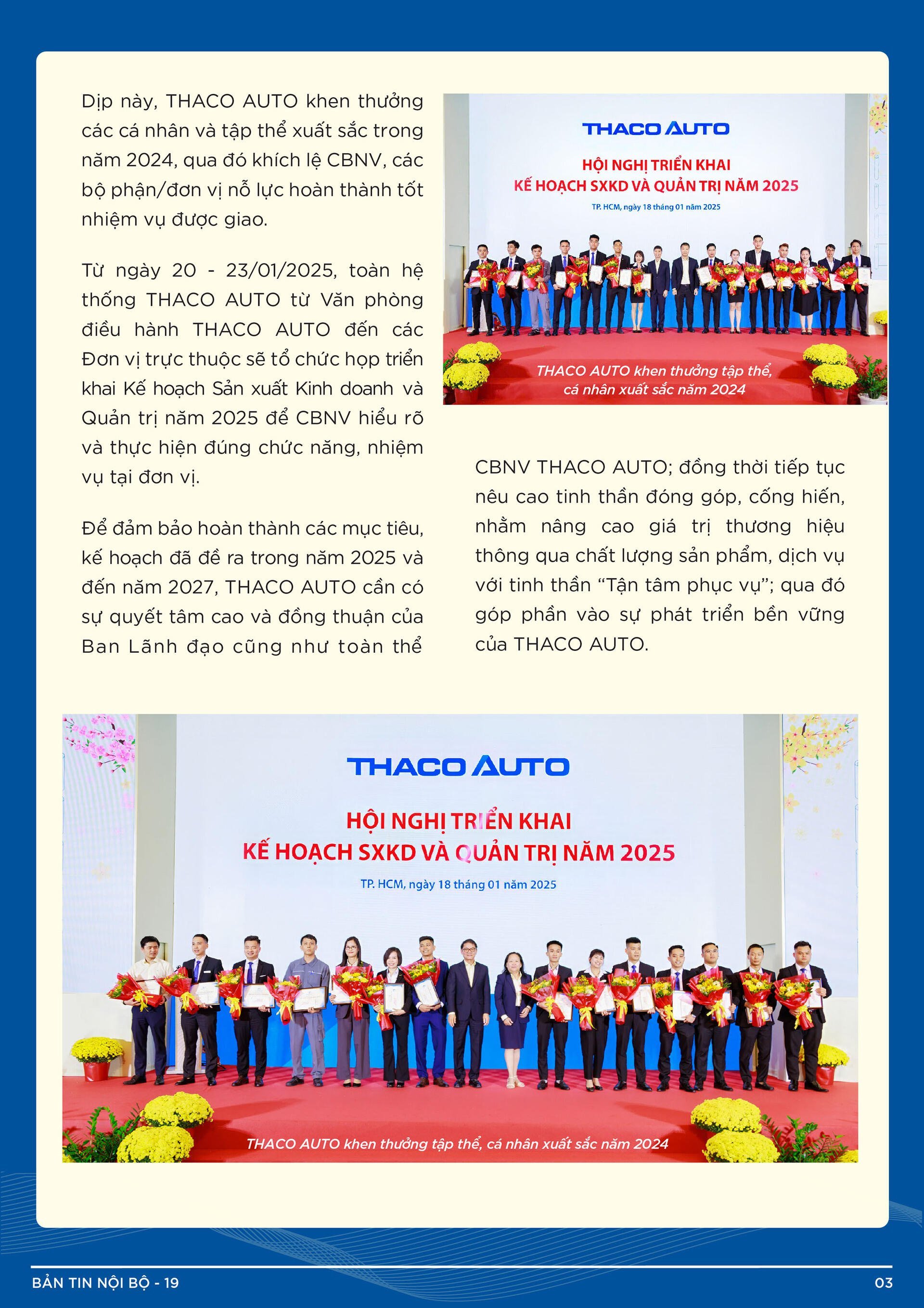 BẢN TIN NỘI BỘ SỐ 19-03