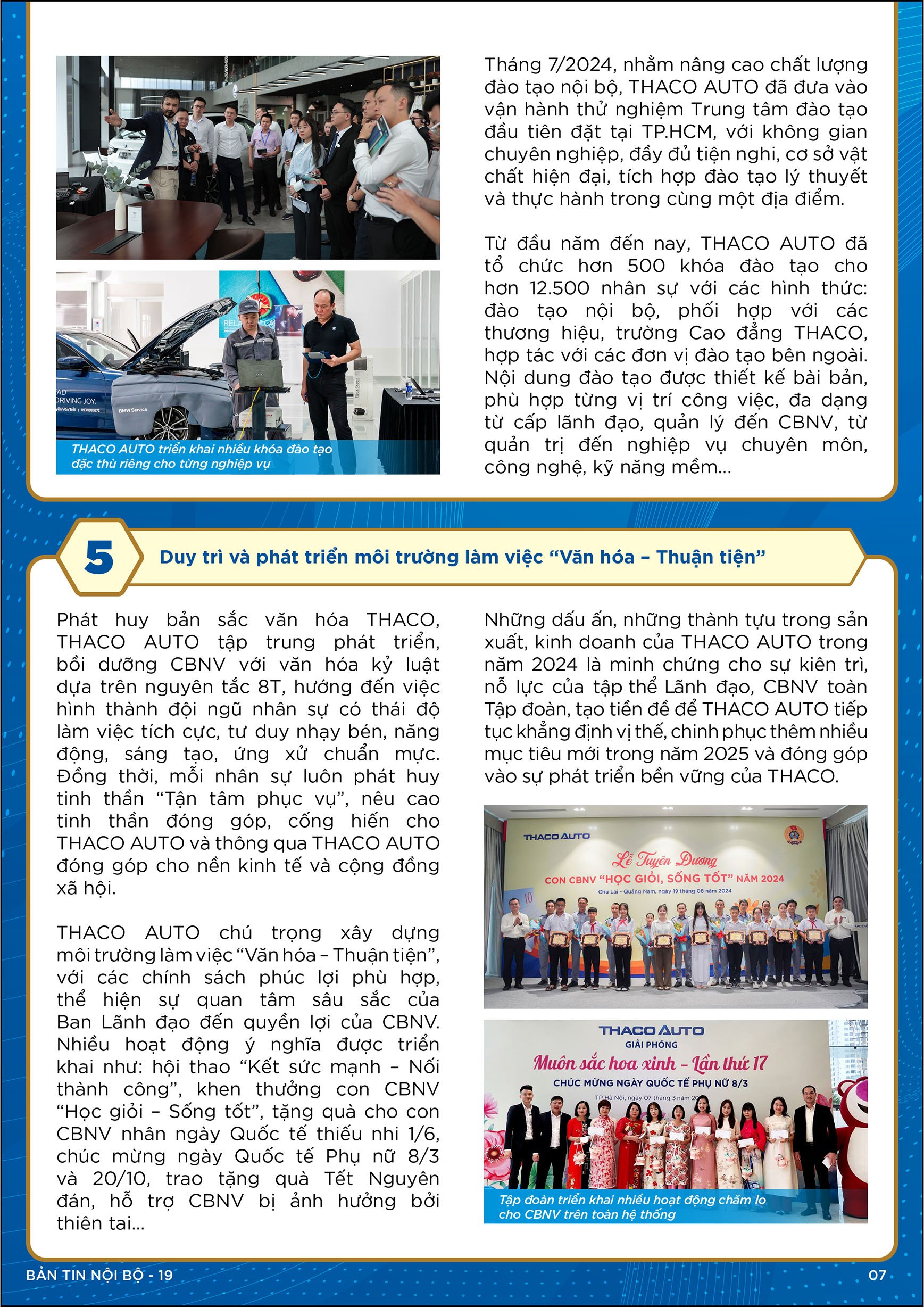 BẢN TIN NỘI BỘ SỐ 19-07