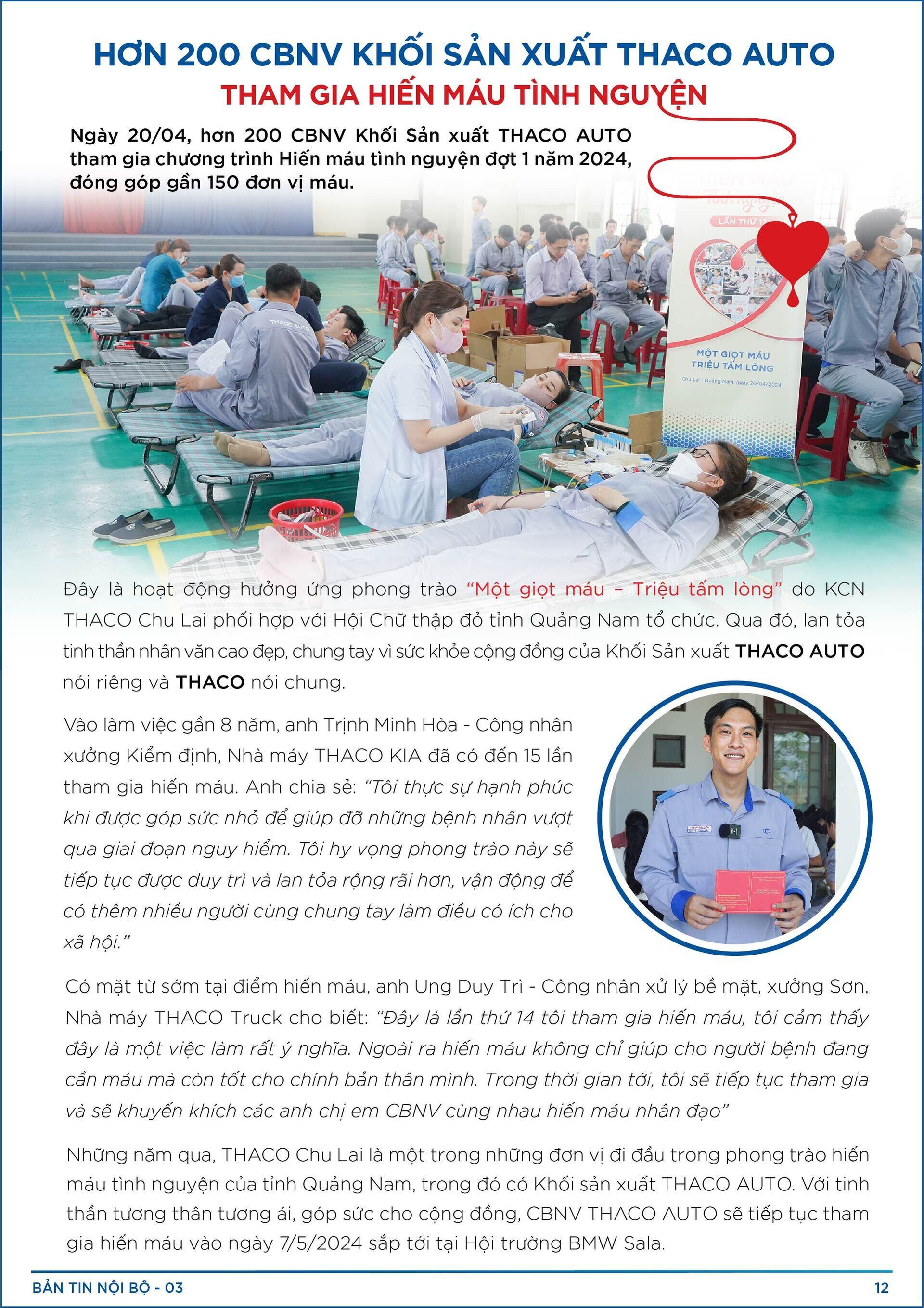 BẢN TIN NỘI BỘ SỐ 3-12