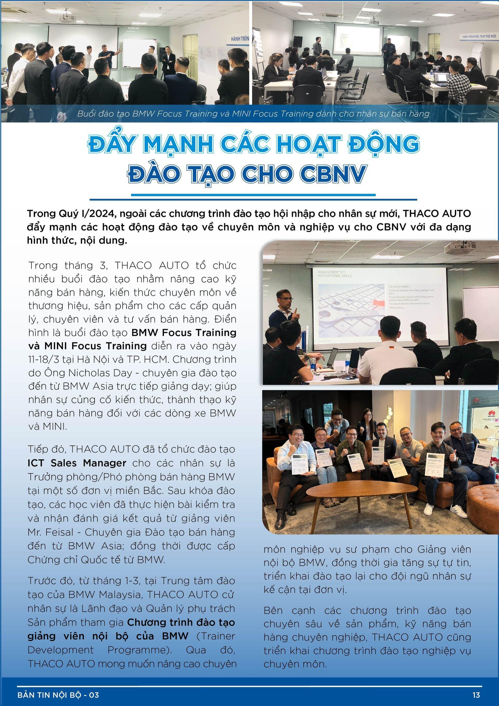 BẢN TIN NỘI BỘ SỐ 3-13