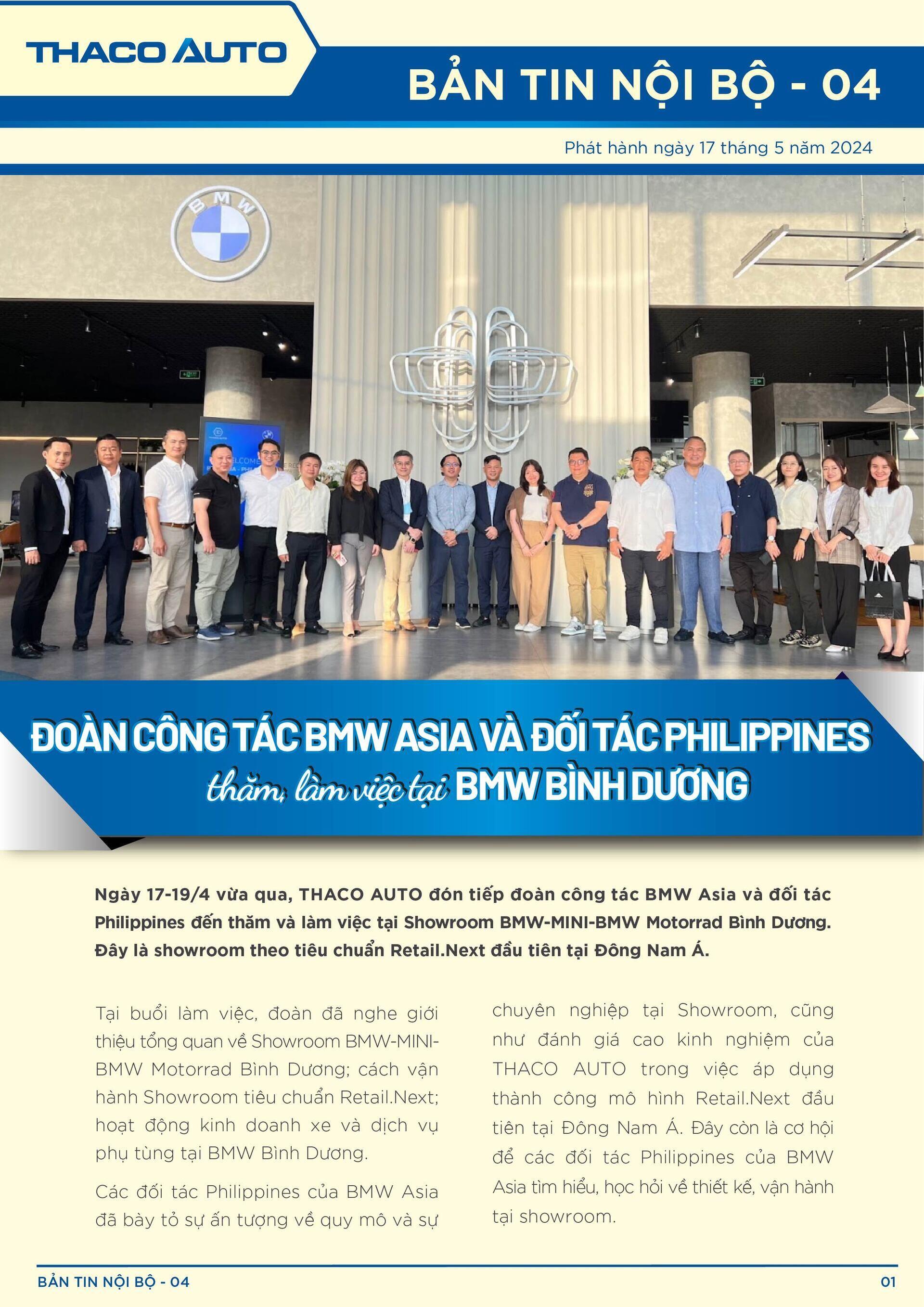 BẢN TIN NỘI BỘ SỐ 4-01