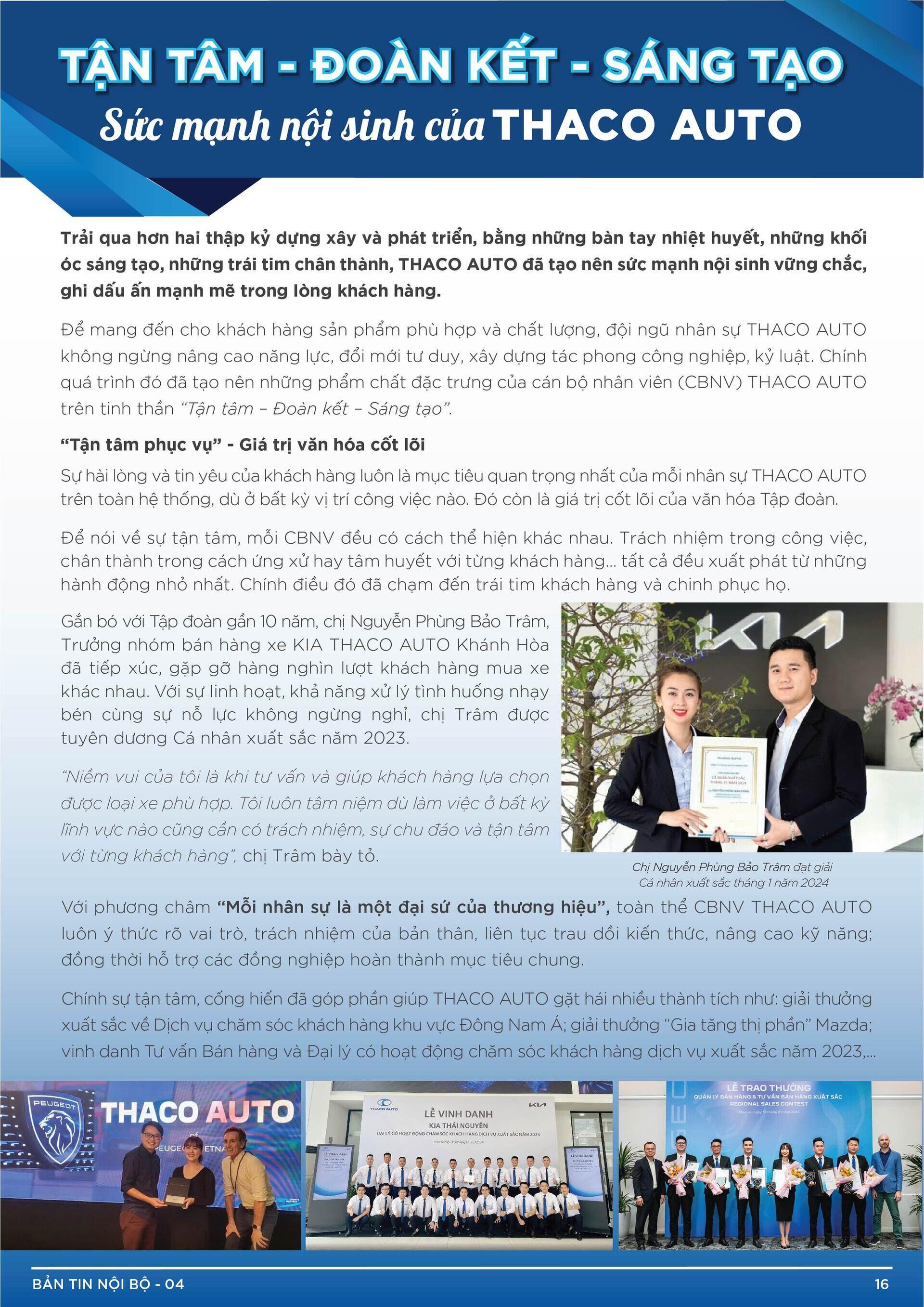 BẢN TIN NỘI BỘ SỐ 4-16