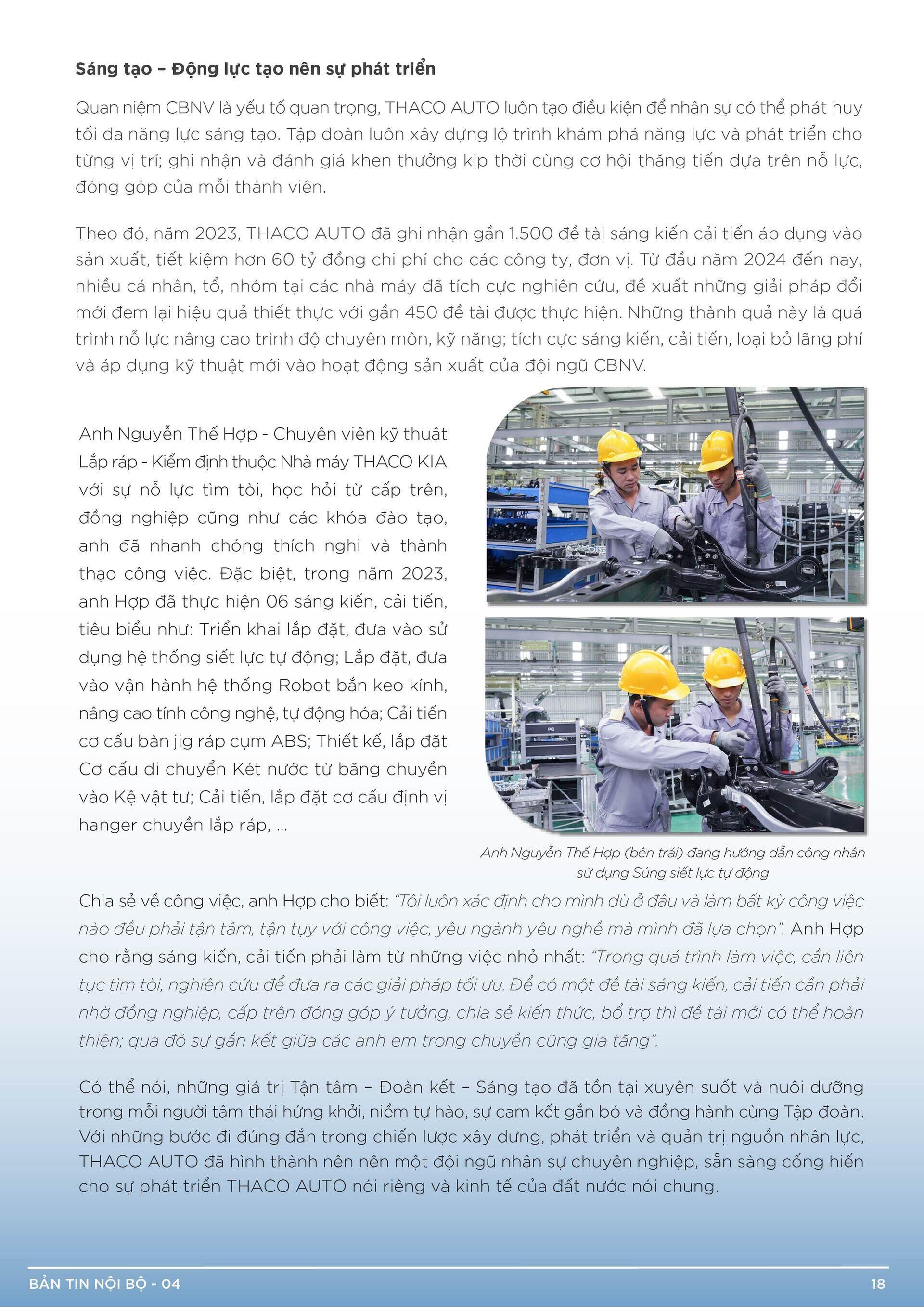 BẢN TIN NỘI BỘ SỐ 4-18