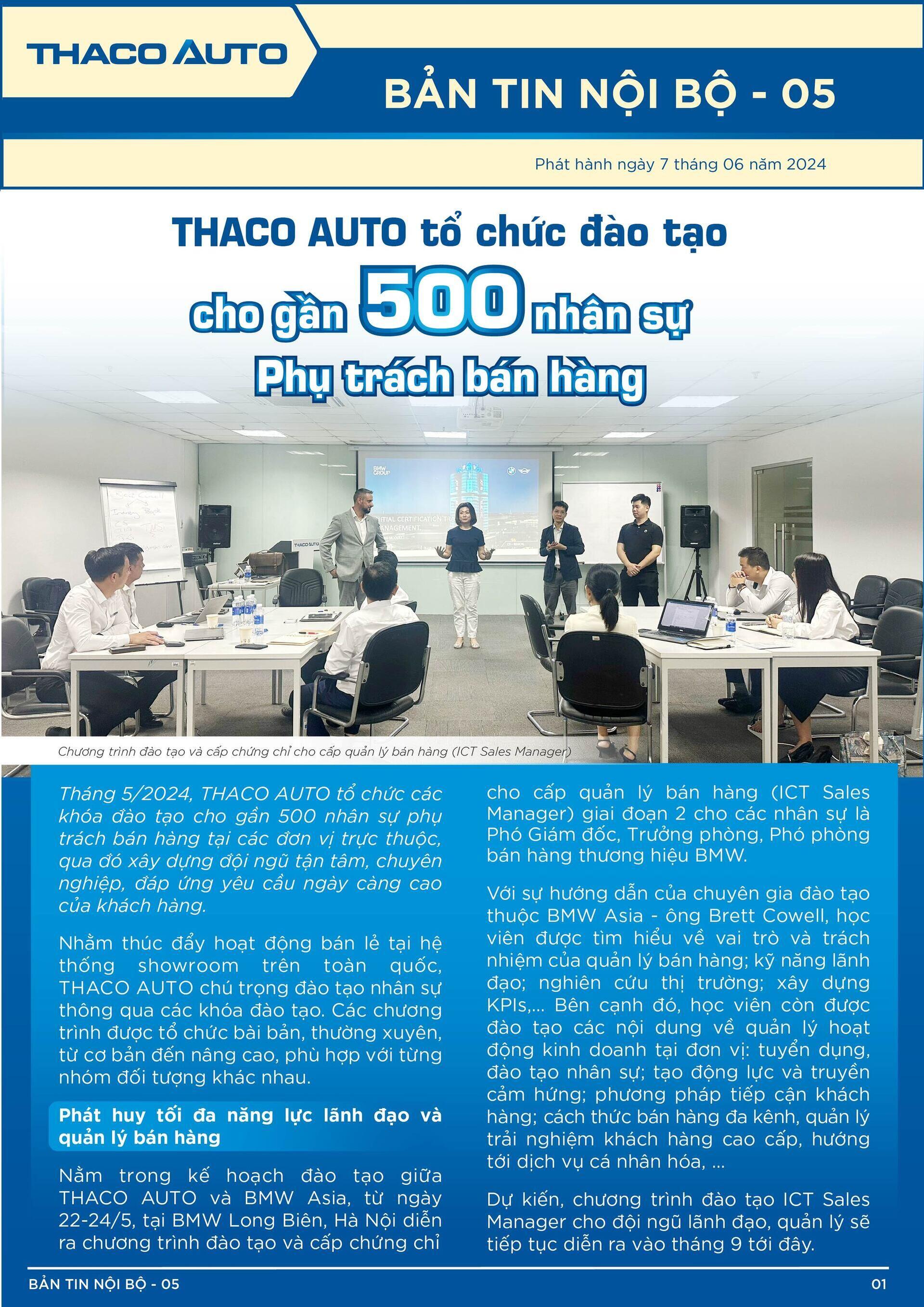 BẢN TIN NỘI BỘ SỐ 5-01