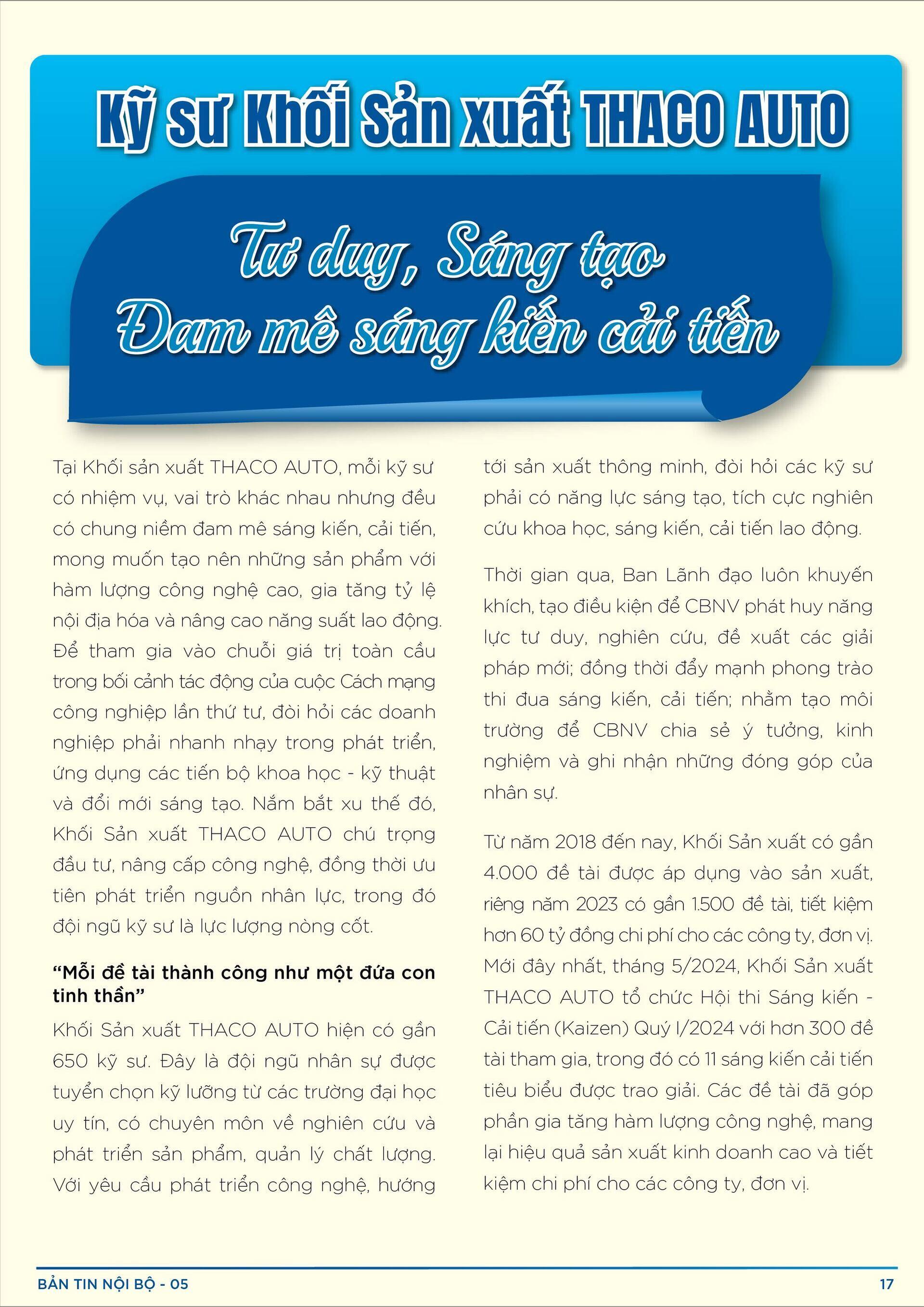 BẢN TIN NỘI BỘ SỐ 5-17