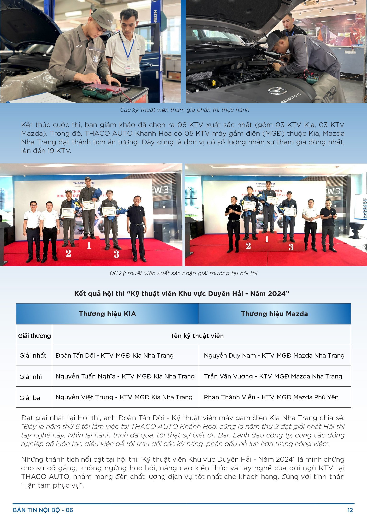 BẢN TIN NỘI BỘ SỐ 6-12