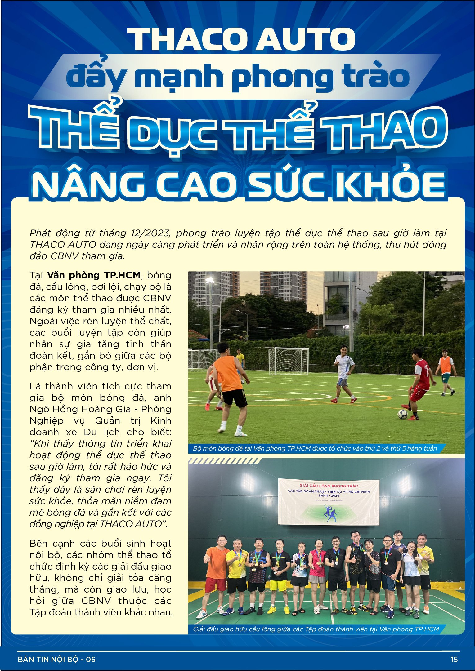 BẢN TIN NỘI BỘ SỐ 6-15