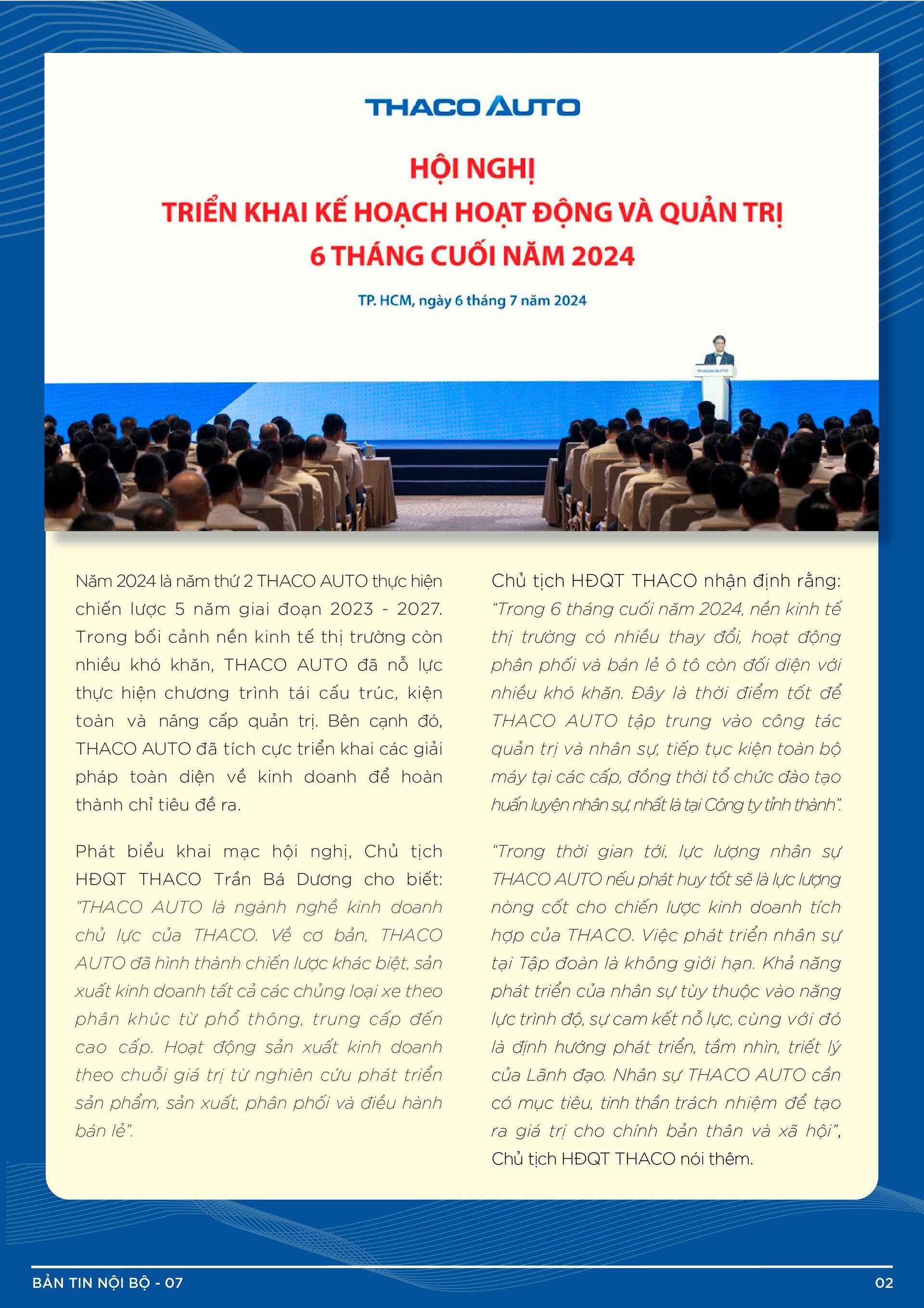BẢN TIN NỘI BỘ SỐ 7-02