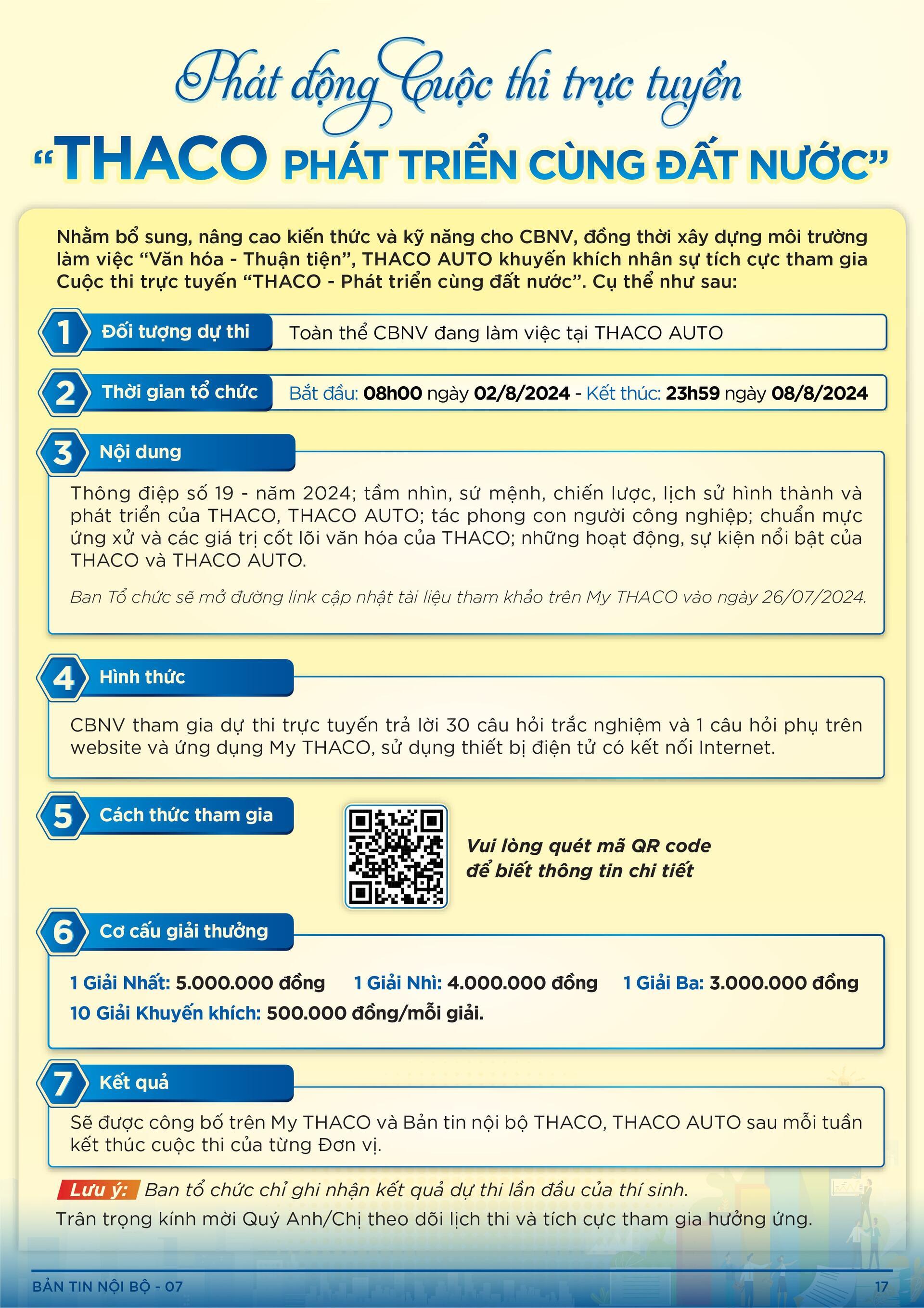 BẢN TIN NỘI BỘ SỐ 7-17