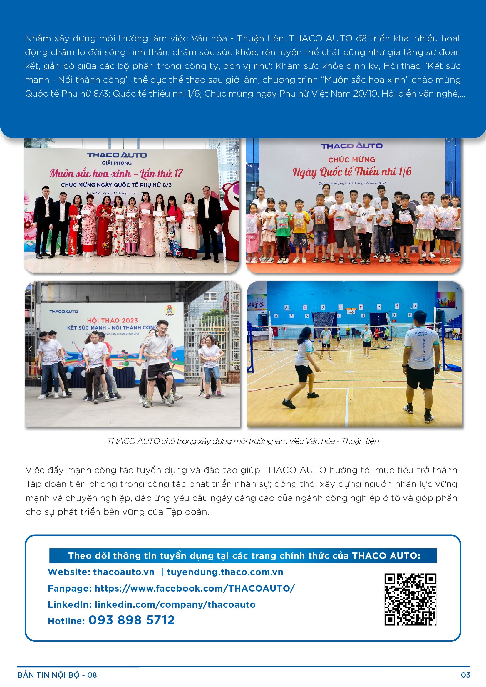 BẢN TIN NỘI BỘ SỐ 8-03