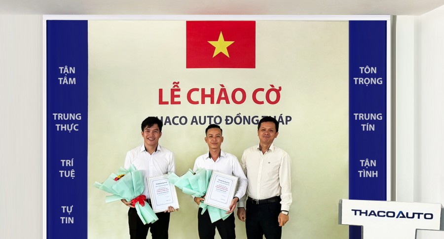 Lễ chào cờ tháng 6: THACO AUTO ĐỒNG THÁP sẵn sàng bứt phát tháng cuối Quý II/2024