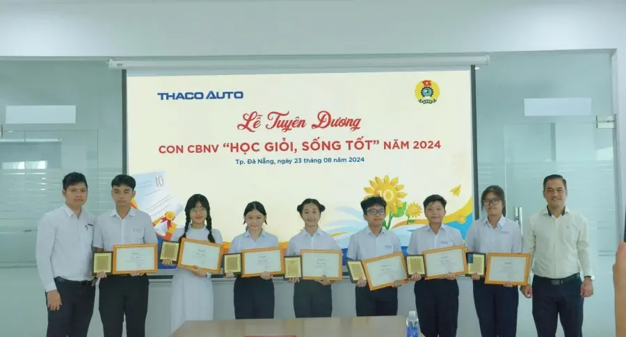 THACO AUTO Đà Nẵng tổ chức tuyên dương con CBNV “Học giỏi, sống tốt” năm 2024