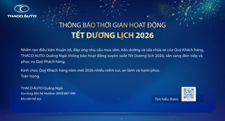 THÔNG BÁO THỜI GIAN HOẠT ĐỘNG TẾT DƯƠNG LỊCH 2026