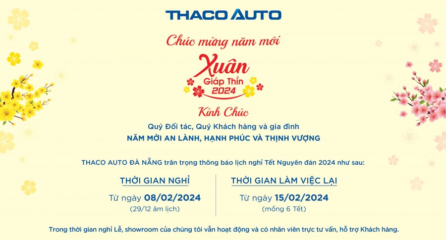 THÔNG BÁO LỊCH NGHỈ TẾT NGUYÊN ĐÁN 2024