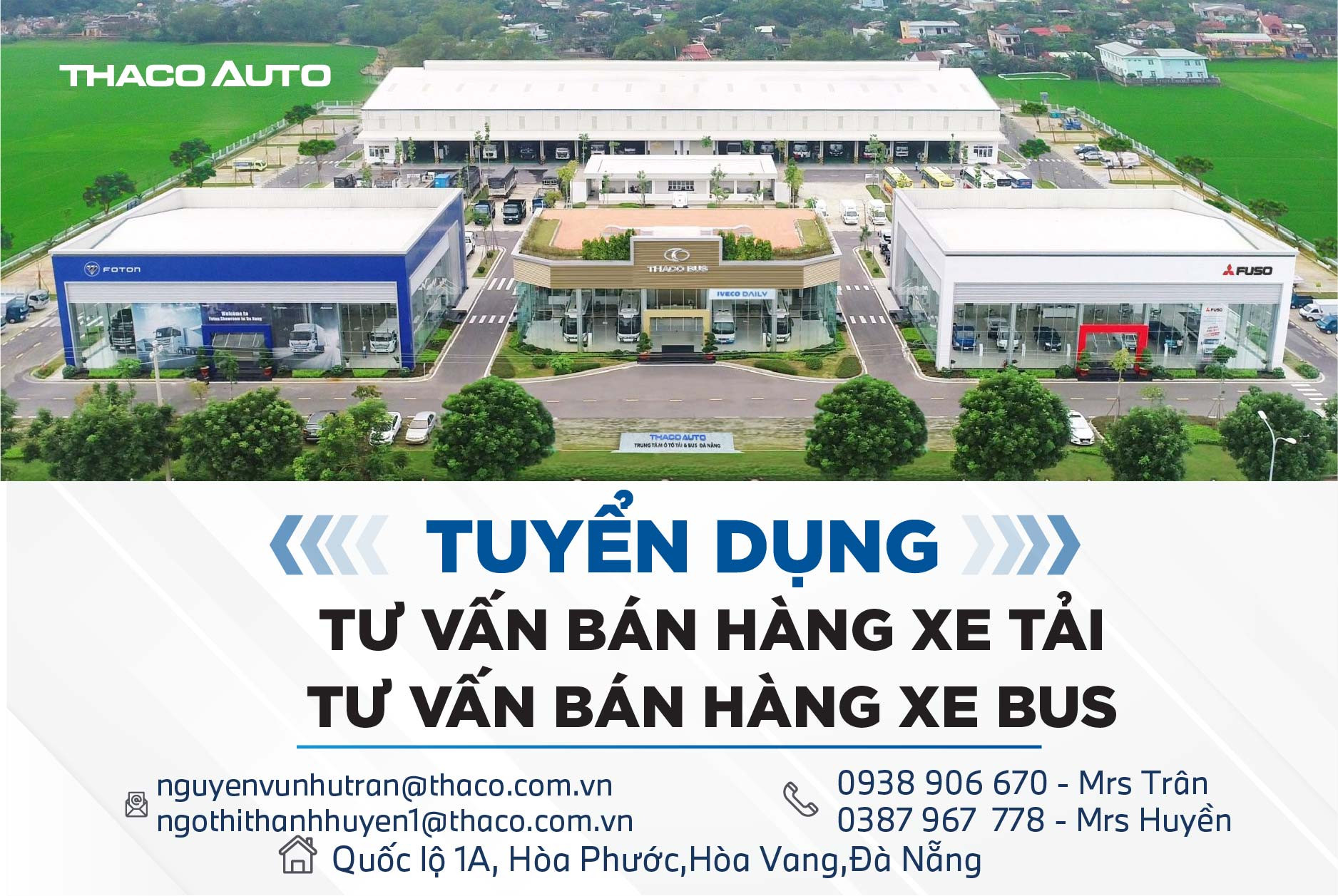 THACO AUTO ĐÀ NẴNG TUYỂN DỤNG THÁNG 12/2023