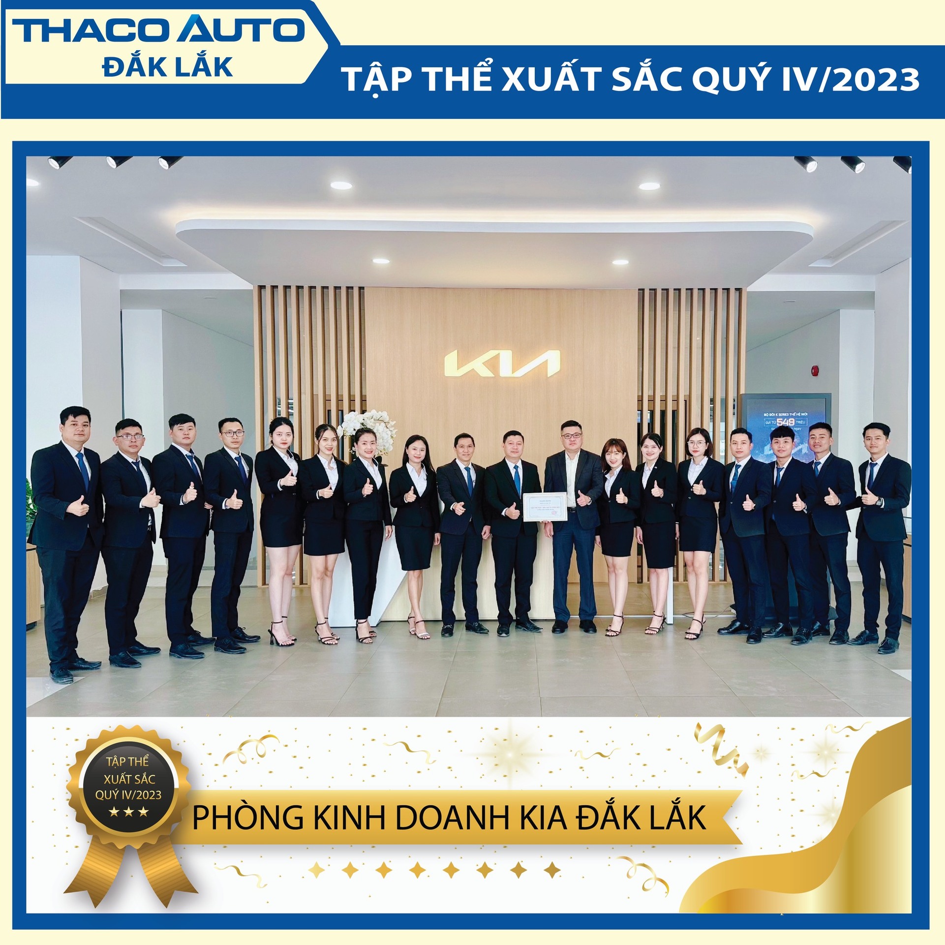 THACO AUTO Đắk Lắk vinh danh tập thể xuất sắc Quý IV/2023