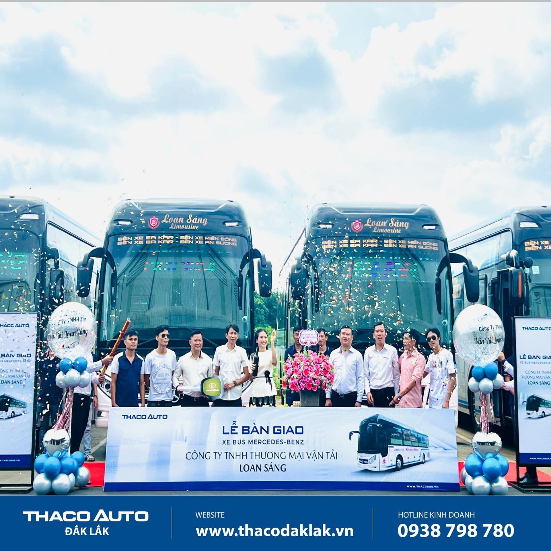 THACO AUTO Đắk Lắk bàn giao xe Bus Mercedes-Benz cho Công ty TNHH Thương mại Vận tải Loan Sáng