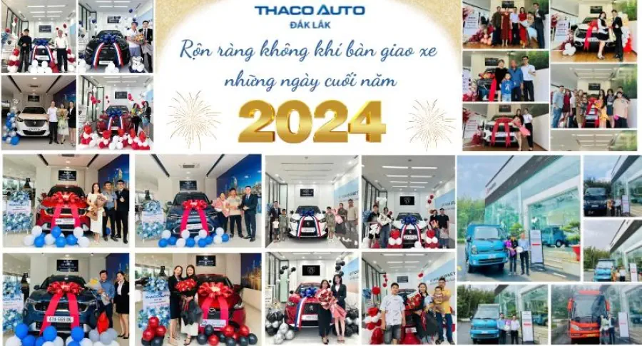 Không khí giao xe cuối năm tại THACO AUTO Đắk Lắk: Sở hữu xe sang đón năm mới an khang