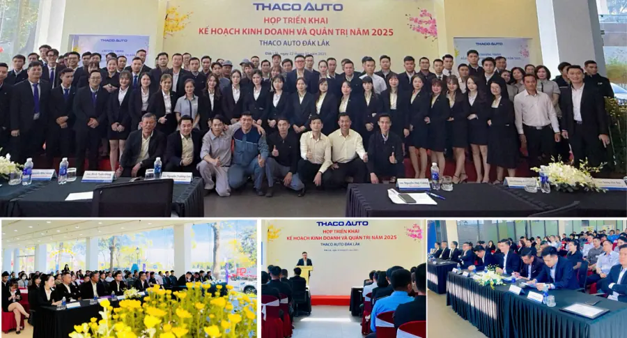 THACO AUTO Đắk Lắk tổ chức họp triển khai kế hoạch kinh doanh & quản trị năm 2025 - Tiệc cuối năm & Hội diễn văn nghệ Xuân Ất Tỵ 2025