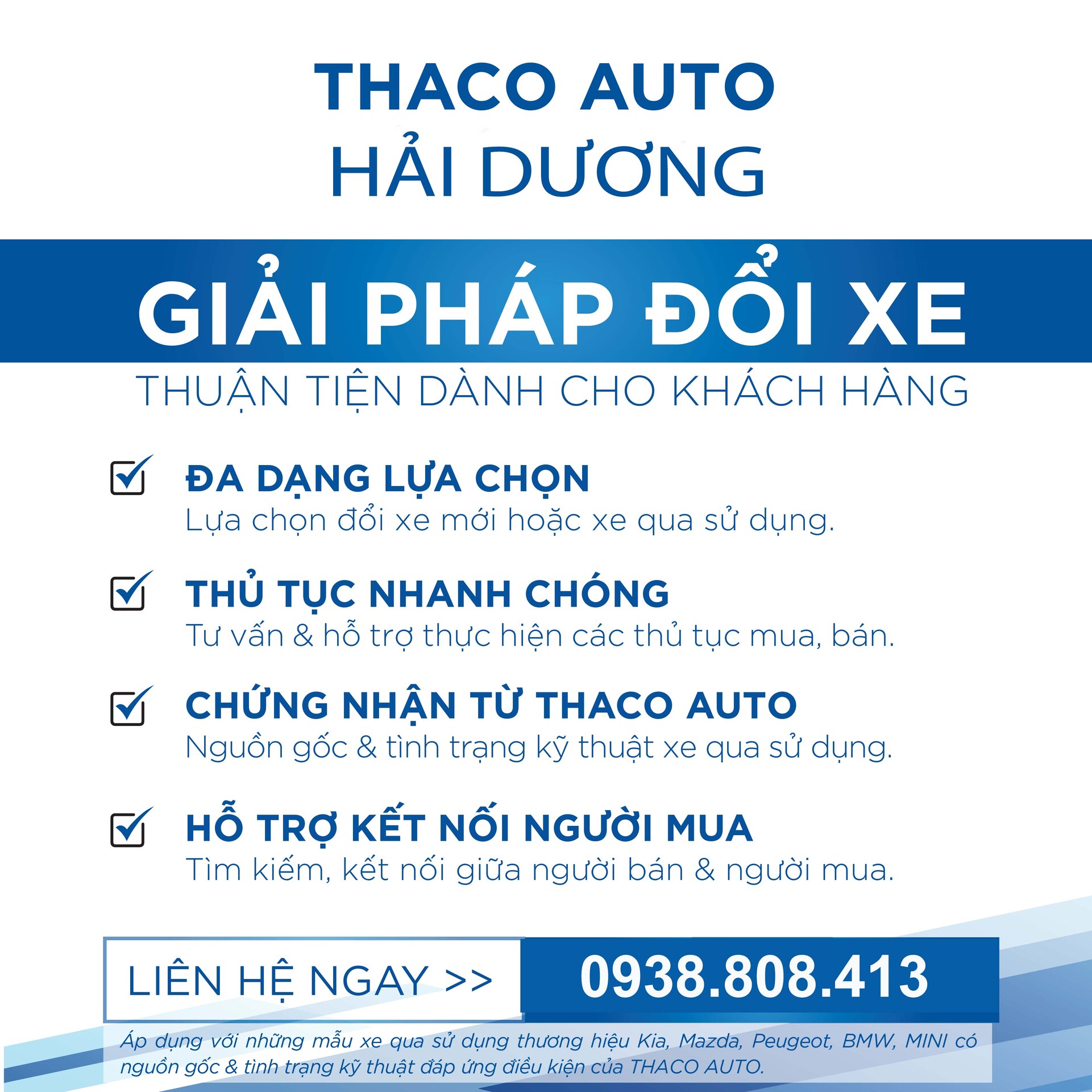 THACO AUTO HẢI DƯƠNG - GIẢI PHÁP ĐỔI XE & KINH DOANH XE QUA SỬ DỤNG