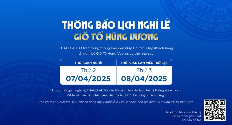 Thông báo lịch nghỉ Lễ Giỗ Tổ Hùng Vương