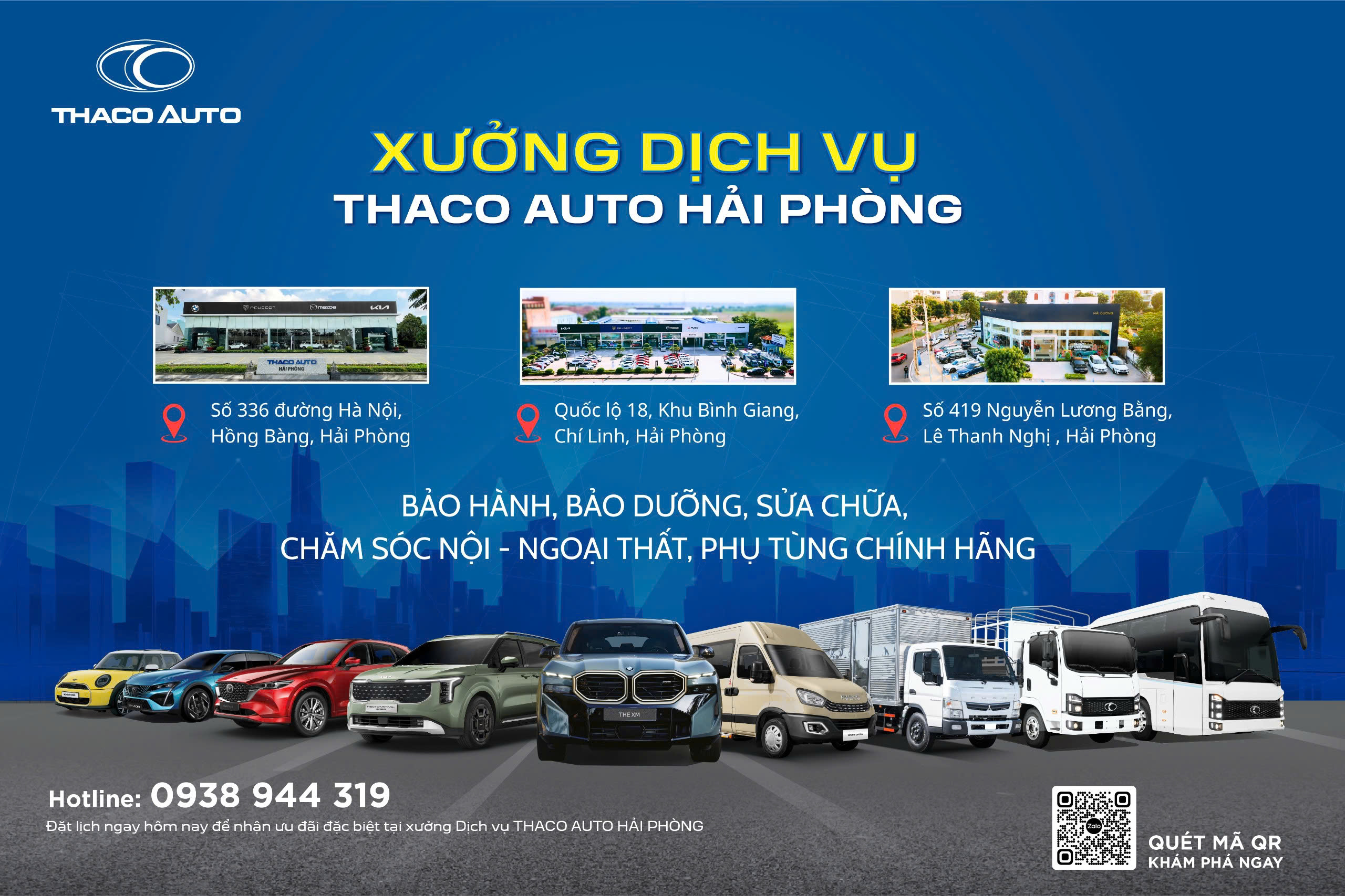 XƯỞNG DỊCH VỤ CHÍNH HÃNG THACO AUTO HẢI PHÒNG