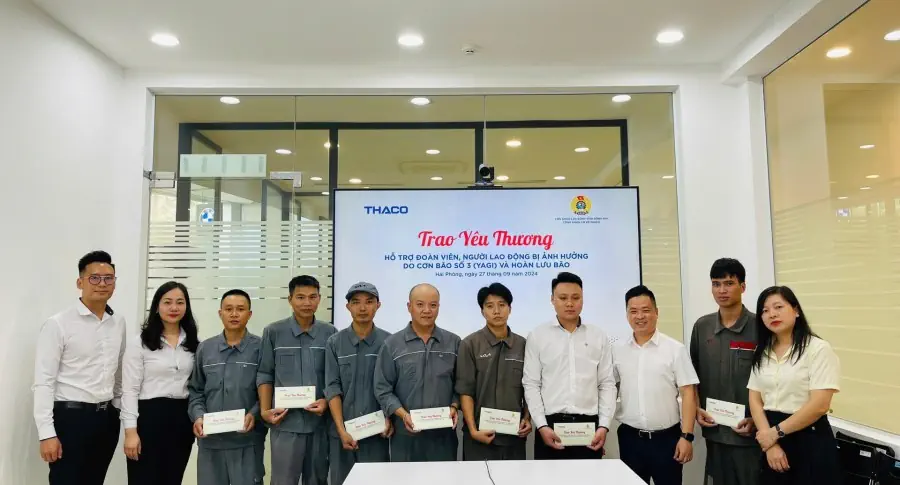 THACO AUTO HẢI PHÒNG "TRAO YÊU THƯƠNG" HỖ TRỢ CBNV BỊ ẢNH HƯỞNG BỞI BÃO YAGI