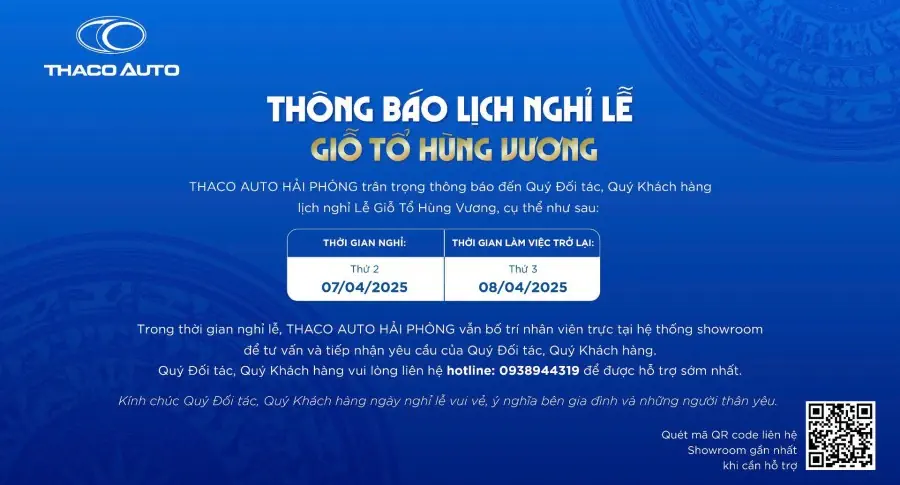 THÔNG BÁO NGHỈ LỄ GIỖ TỔ HÙNG VƯƠNG 2025