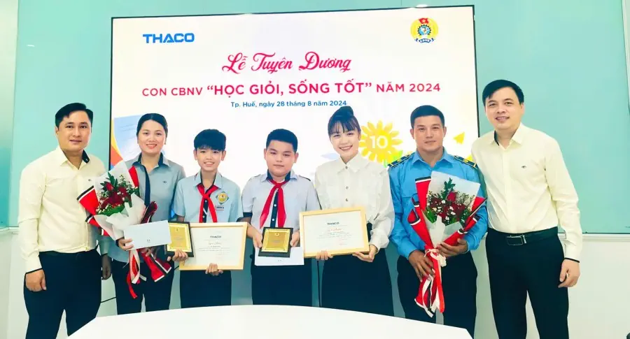 THACO AUTO HUẾ tổ chức tuyên dương con CBNV “Học giỏi, sống tốt” năm 2024