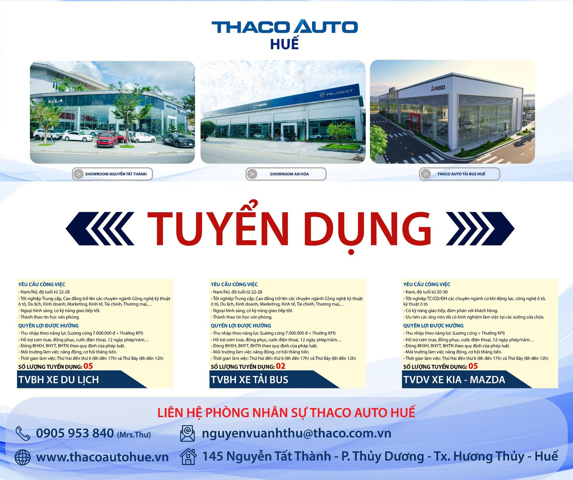 THACO AUTO Huế tuyển dụng