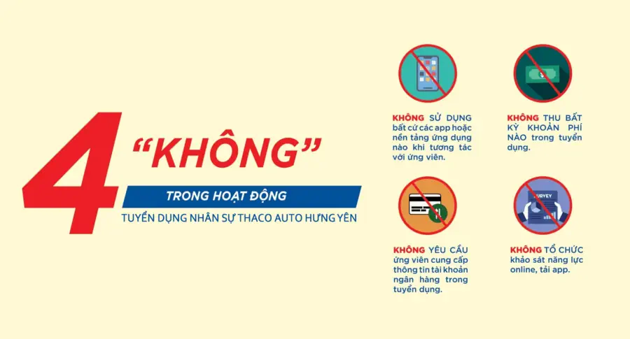 CẢNH BÁO TÌNH TRẠNG GIẢ MẠO THƯƠNG HIỆU & CÁC NỀN TẢNG ỨNG DỤNG CỦA THACO AUTO HƯNG YÊN ĐỂ LỪA ĐẢO TUYỂN DỤNG LAO ĐỘNG